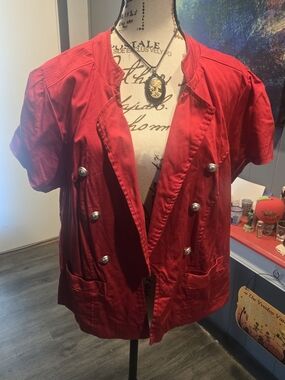 Dressbarn Vintage Red Double Breasted Jacket. Size 2XL ...